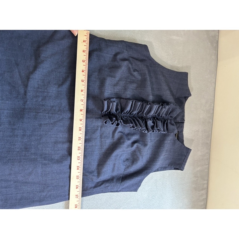 Banana Republic Womens Wool Sleeveless Ruffle-Front Suiting Shell Blouse Sz 4 - Picture 9 of 13